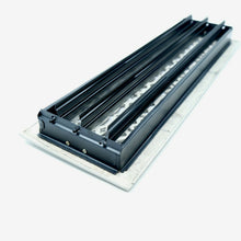 Load image into Gallery viewer, Signature Hardware Victorian Floor Register w/Louvers 6" x 22" (Brushed Nickel)