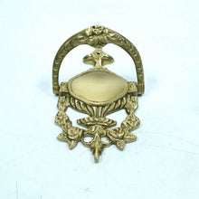 Load image into Gallery viewer, Monogram Brass Vintage Brass Door Knocker Molded Designs Plate (DK-551-MP) Gold