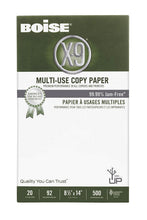Load image into Gallery viewer, Boise Paper X-9 Multi-Use Copy Paper - 10 Ream (5,000 Sheets) | 8.5" x 14" Lette