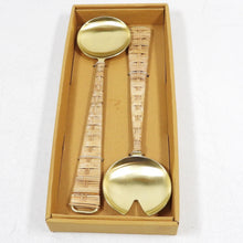 Load image into Gallery viewer, Thirstystone Gold Salad Servers with Rattan Handles (N2896-MCY)