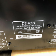 Load image into Gallery viewer, Denon AVR-S570BT AV Home Theater Receiver
