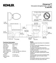 Load image into Gallery viewer, Kohler Cimarron Ch 1-Pc 1.28 Eb Toilet Right Hand - White