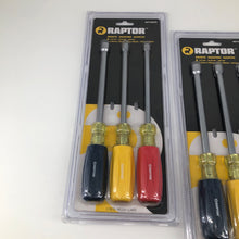 Load image into Gallery viewer, Lot of 2 RAPTOR 1/4, 5/16, 3/8 in. Magnetic Tip Nut Driver Sets (3 Piece)