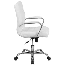 Load image into Gallery viewer, Flash Furniture Mid-Back White Leather Executive Swivel Office Chair with Chrome