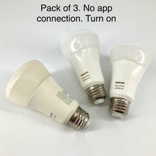 Load image into Gallery viewer, Lot of 3 Philips Hue White A19 LED Models: 9290011998B, 9290018215 - NO APP LINK