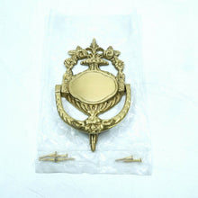 Load image into Gallery viewer, Monogram Brass Vintage Brass Door Knocker Molded Designs Plate (DK-551-MP) Gold
