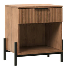 Load image into Gallery viewer, 24" Reeded Wood Nightstand with Fluted Drawer and Open Cubby "LOCAL PICK UP ONLY