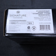 Load image into Gallery viewer, Signature Hardware Custom Single Function Rain Showerhead Brushed Nickel 10"