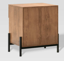 Load image into Gallery viewer, 24" Reeded Wood Nightstand with Fluted Drawer and Open Cubby "LOCAL PICK UP ONLY