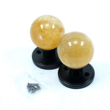 Load image into Gallery viewer, Myterra Calcite Gemstone DUMMY Door Knob, Oil Rubbed Bronze 2 3/8 Inch Diameter