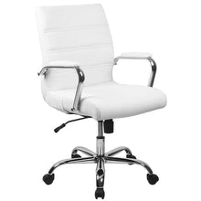 Load image into Gallery viewer, Flash Furniture Mid-Back White Leather Executive Swivel Office Chair with Chrome