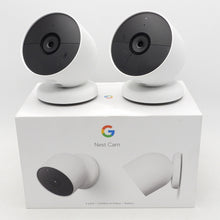 Load image into Gallery viewer, Google Nest Security Indoor Outdoor Cameras G3AL9 (Snow) 2-Pack with box