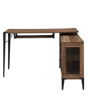 Load image into Gallery viewer, Walker Edison - L-Shaped Wood Corner Bookcase Computer Desk - Rustic Oak