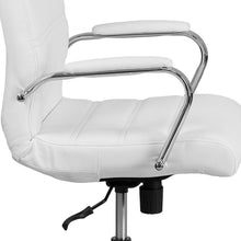 Load image into Gallery viewer, Flash Furniture Mid-Back White Leather Executive Swivel Office Chair with Chrome
