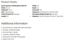 Load image into Gallery viewer, Hydro Systems KONA 6036 GC TUB ONLY-BISCUIT-RIGHT HAND - KON603615GTO