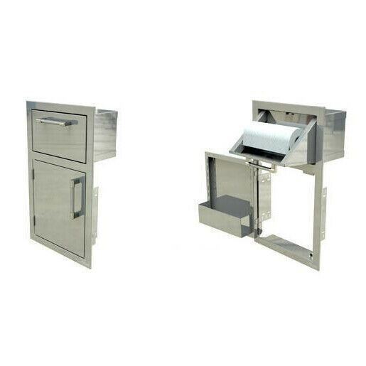 Alfresco Door and Towel Holder Combo (AXE-DTH-L-SC), Left Hinged, 17-Inch