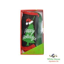 Load image into Gallery viewer, HUE Footsie Socks Gift Box Set Happy Holidays U20277-79001 (Black) 2-pack
