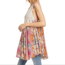 Load image into Gallery viewer, Free People Womens Count Me In Trapeze Tunic Top Mini Dress M Floral Combo
