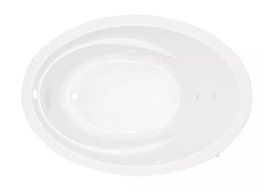 SIGNATURE HARDWARE Galatia 72 x 42 in. Whirlpool Drop-In Bathtub End Drain White
