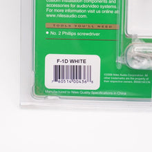 Load image into Gallery viewer, Niles One Female to Female F Connector Wall Plate F-1D (White)
