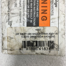 Load image into Gallery viewer, (2 Pack) 3/8" x 8' Grade 80 Binder Chain with Grab Hooks USA
