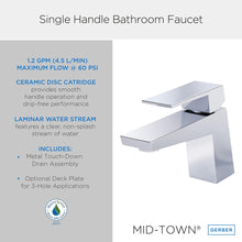 Load image into Gallery viewer, Danze by Gerber Mid-Town Single Handle Lavatory Faucet D222562 (Chrome)

