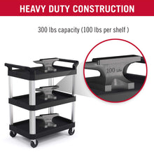 Load image into Gallery viewer, Suncast Commercial 3-Tier Heavy Duty Work Cart - Holds up to 300 Lbs - Ideal for
