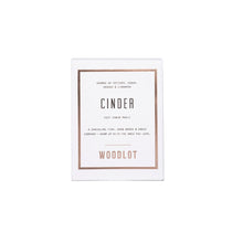 Load image into Gallery viewer, Woodlot Cinder Cozy Cabin Magic Candle Glass Jar (Vetiver Cedar Orange Cinnamon)
