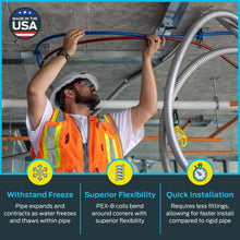 Load image into Gallery viewer, PEX Pipe 3/8 Inch x 100 Feet Blue Flexible Water Tubing SharkBite U855B100 PEX-B
