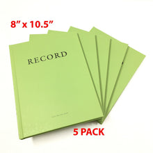 Load image into Gallery viewer, Green Military Log Book 8" x 10.5" - Hardback, Ruled Pages (5 PACK)
