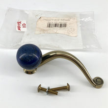 Load image into Gallery viewer, Left Facing Lapis Myterra Gemstone 4" Cabinet Pull Knob in PVD Brass Finish
