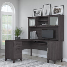 Load image into Gallery viewer, Bush WC81530K Somerset 60-Inch W L-Shaped Desk with Storage and Hutch, StormGray
