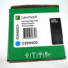 Load image into Gallery viewer, Genuine Lexmark C331HC0 Cyan High Yield Return Program Toner Cartridge
