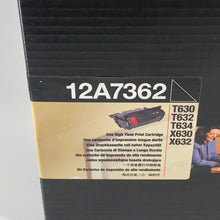 Load image into Gallery viewer, Genuine Lexmark 12A7362 Black Toner Cartridge T630 T632 T634 X630 X632
