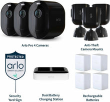 Load image into Gallery viewer, Arlo - Pro 4 Spotlight Camera Security Bundle - Black NEW! SEALED!
