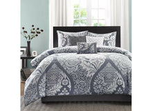 Load image into Gallery viewer, Madison Park Queen 7 Piece Cotton Printed Comforter Set In Grey Finish MP10-501
