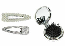 Load image into Gallery viewer, TwelveNYC Great Hair Day Travel Brush &amp; Two Hair Clips Gift Set (3 items)
