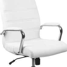 Load image into Gallery viewer, Flash Furniture Mid-Back White Leather Executive Swivel Office Chair with Chrome
