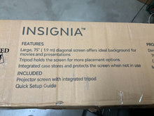 Load image into Gallery viewer, Insignia™ - 75" Tripod Projector Screen - Black/White
