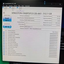 Load image into Gallery viewer, Kingston SSD Drive 512GB M.2 2280 PCIe 0M8PDP3512B-AA1 Health 100%
