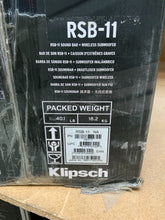 Load image into Gallery viewer, Klipsch RSB-11 Sound Bar and Subwoofer Wireless 4K pass Bluetooth Black
