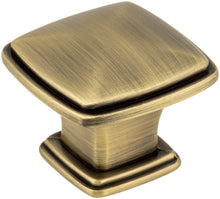 Load image into Gallery viewer, Jeffrey Alexander 1091AB Milan Plain Square Knob, Brass/Antique Brass
