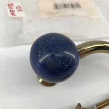 Load image into Gallery viewer, Left Facing Lapis Myterra Gemstone 4" Cabinet Pull Knob in PVD Brass Finish
