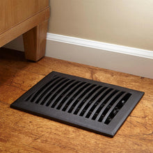 Load image into Gallery viewer, Signature Hardware Dome Floor Register w Louvers 8" x 12" (Black Powdercoat)
