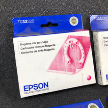 Load image into Gallery viewer, LOT OF 4 Genuine Epson T033320 Ink Cartridge Magenta EXP 04/2013
