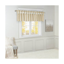 Load image into Gallery viewer, Madison Park Lillian Faux Silk Twisted Tab Valance with Beads 26"x50"

