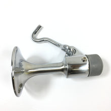 Load image into Gallery viewer, IDH Brass 13016-26D: 4" Cup Wall Mount Door Stop w/Hook - Satin Chrome
