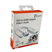 Load image into Gallery viewer, J5 Create VGA To HDMI Video Audio Adapter White JDA214 Brand New
