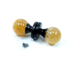 Load image into Gallery viewer, Myterra Calcite Gemstone DUMMY Door Knob, Oil Rubbed Bronze 2 3/8 Inch Diameter
