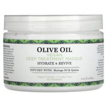 Load image into Gallery viewer, Nubian Heritage Olive Oil Vegan Deep Treatment Masque Hydrate &amp; Revive 12oz 340g
